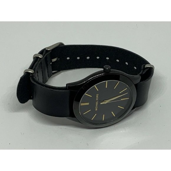 Michael Kors MK3221 Unisex Black Leather Analog Bl main image 11